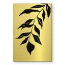 Geborsteld Alu-Dibond met goud-, zilver- & kopereffect - Zwarte bladertak - Treechild