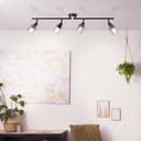 Spotrohr Leander, grau, 18 x 86 cm, Glas Lampe