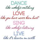 Wallsticker -  Dance, love, sing, live