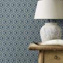 Papier peint intissé Rasch, papier peint à motifs Sophia bleu foncé