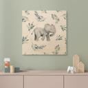 Cuadro de madera Lindo bebé elefante entre ramas boho - Diseños ONU - Cuadrado