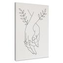 Lærredsprint - Line Art - Elskende, der holder hinanden i hånden - Lizde