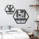 MDF - Decoración en madera - Flores en hexágono - No Rain No Flowers