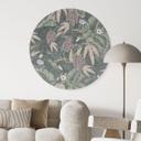 Billede af kolibri i en tropisk skov - Bloomery Decor - rund – print på aluminium (Alu-Dibond)