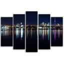 Lærredstryk 5 stykker, New York Skyline