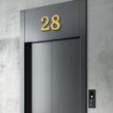 Números de aluminio Dibond - Números de casa - Efecto dorado 