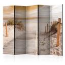 Screen room divider - On the beach - sepia, 5-delt - 225x172 cm