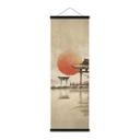 Póster de tela Templo japonés al amanecer - Roze - Panorama