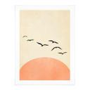 Póster Bandada de pájaros al atardecer - Kubistika