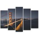 5 stykke lærredstryk, Golden Gate of San Francisco
