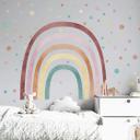 Wallsticker Regnbue med farvede prikker - sæt (79 dele)