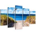 5 stykke lærredstryk Landskab Sea Beach Grass