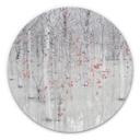 Tableau sur alu-Dibond rond Carozzi - Forêt de bouleaux blancs aux feuilles rouges