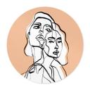 Póster line art retrato de dos mujeres - Treechild - Redondo