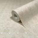 Papel pintado no tejido coronas, rombos diseñador gráfico mate en beige 