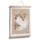 Póster de la paloma de la paz con flores pequeñas - Bloom