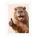 Glad Capybara-plakat med tommelfingre op