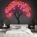 Fotomural Árbol con corazones rojos | Neon Art - Mielu