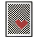 Póster de ilusión óptica: Corazón en estilo píxel - Kerr-Dineen