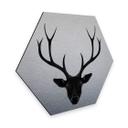 Hexagone - alu-Dibond - Effet argenté - Ireland - Cerf noir