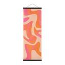 Póster de tela Ondas abstractas en naranja-rosa - Bloom - Panorama