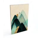 Cuadro de madera abstracto en dorado y azul - SpaceFrog Designs