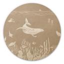 Cuadro de madera de animales marinos en el océano - Marrón - Kikki Belle - Redondo