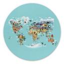 Vægcirkel Braun - World Map – print på aluminium (Alu-Dibond)