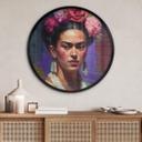 Póster Treechild - Retrato de Frida Kahlo - Redondo