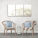 3 stykke lærredsprint, blæserblomster natur