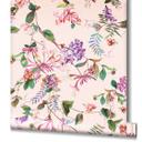 Tapet, ikke-vævet blomstertapet Flora beige, pink