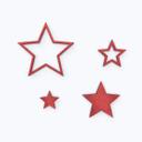 Decoración en madera MDF juego de estrellas (4 piezas)