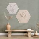 Sekskantet billede Delikate konturer af en kvinde - Line Art - Tunaboylu - Aluminium Dibond
