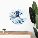 Wanduhr aus Glas - Hokusai - Die große Welle Ø30 cm