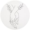 Tapet cirkel Line Art - Elskende, der holder hinanden i hånden - Lizde - vliesetapet/selvklæbende no