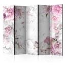Screen room divider - Pæonernes dans , 5-delt - 225x172 cm