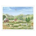 Póster para habitación infantil - Oliver Robins - Granja colorida con animalitos