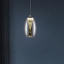 Pendelleuchte Linn, grau, 128 x 11,5 cm, Glas Pendellampe