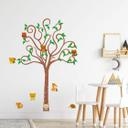 Sticker mural - Arbres avec animaux (bicolore)