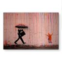 Geborsteld Alu-Dibond met goud-, zilver- & kopereffect - Coloured Rain - Banksy