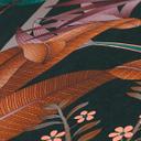 Papel pintado selva en estilo gráfico negro colorido - papel pintado no tejido hojas de palmera