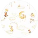 Sticker mural rond Oliver Robins - Doux rêves en blanc