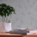 Papel pintado metalizado gris plata - papel pintado no tejido con aspecto de escayola - estilo industrial para dormitorios