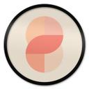 Póster Formas geométricas en naranja-rosa - 1X Estudio - Redondo