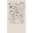 esoterisk tapet med symboler beige sort - non-woven tapet måne og magi - fotovægmaleri