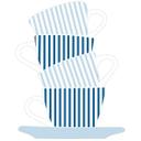 Blåstribet kaffekopper