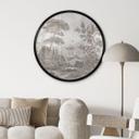 Poster Landschap met tuinlandschap in beige - Ms Tiff - Rond