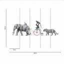 AnimalQueue i hvidgrå - non-woven tapet Designwalls 2 - 2,55 x 3,5 m