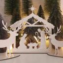Decoración navideña de madera - Belén para colocar - Cuna de Navidad - Álamo