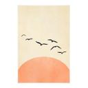 Póster de tela Bandada de pájaros al atardecer - Kubistika